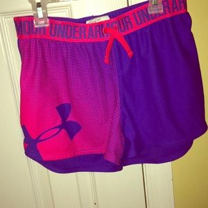 under armour  pink and purple shorts